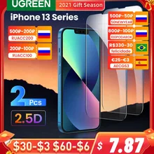 UGREEN 2.5D Clear Tempered Glass for iPhone 13 Pro Max 2pcs Full Cover Screen Protector for iPhone 13 Pro Protective Glass Film