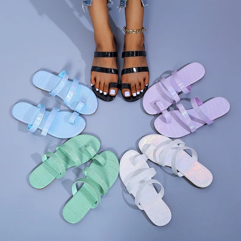 

Newly Arrived Women Summer Slippers Candy Colors Beach Slides Non-slip Soft Sole Home Flip Flop Indoor Soft Sole Sandal Shoes