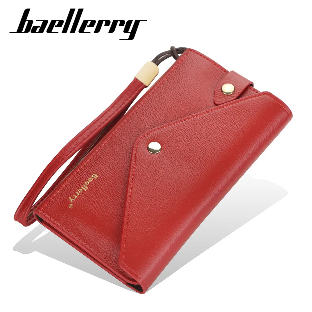

Женский Длинный кошелек BAELLERRY, Корейская версия, многофункциональный кошелек с застежкой, карманом для телефона, на молнии, клатч, кошелек с ...