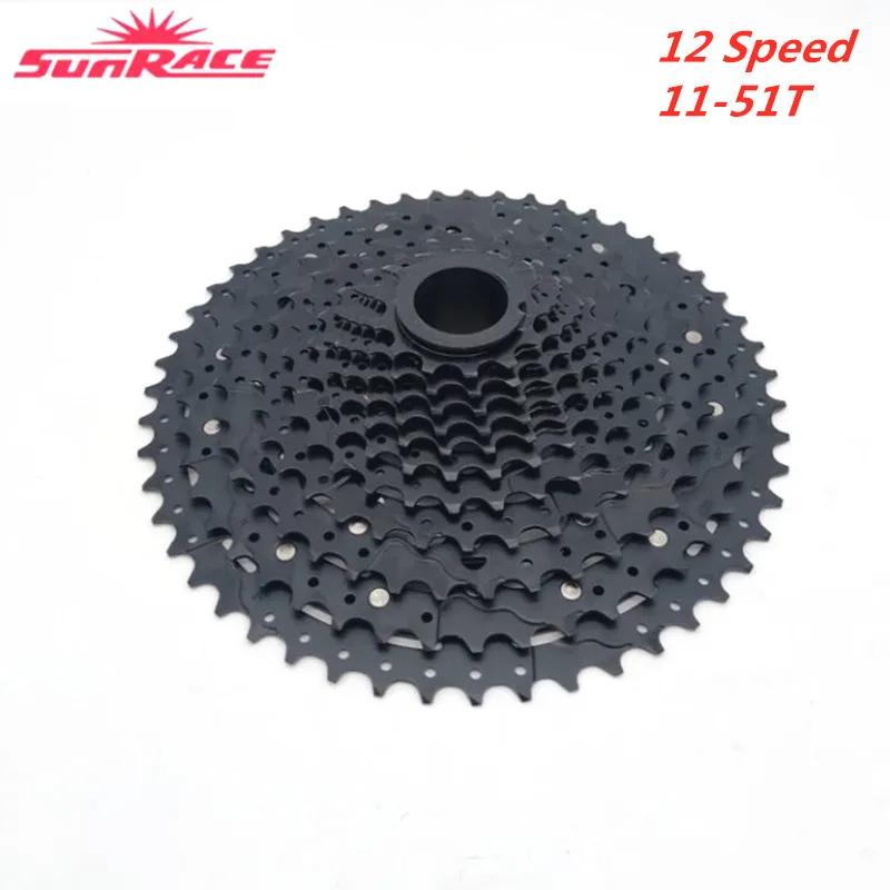black 11-51T sunracing CSMZ903 12 скоростной свободный Руль Горный велосипед кассета черный серебристый 11-51T MTB маховик части велосипеда - Цвет: black 11-51T