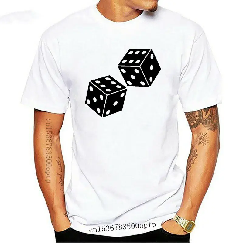 

Новая мужская популярная футболка LUCKY DICE DOUBLE SIX DESIGN, Мужская футболка, игровой автомат 6 казино, летняя футболка