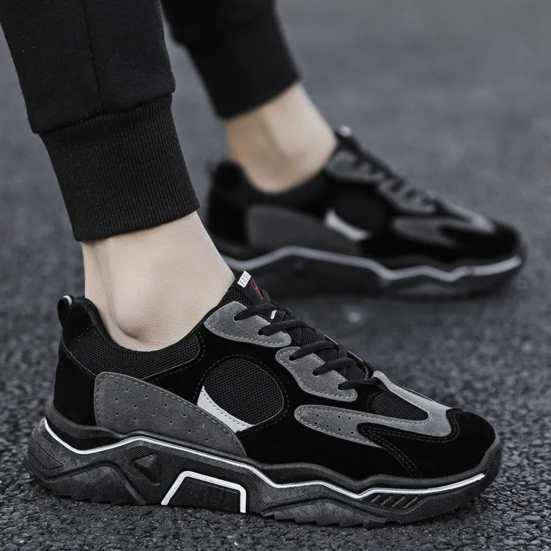 

Fashion Mesh Sneakers Men's Vulcanized Shoes New Casual Sports Shoes Men Patchwork Breathable High Platform Shoes Youth Man 2020