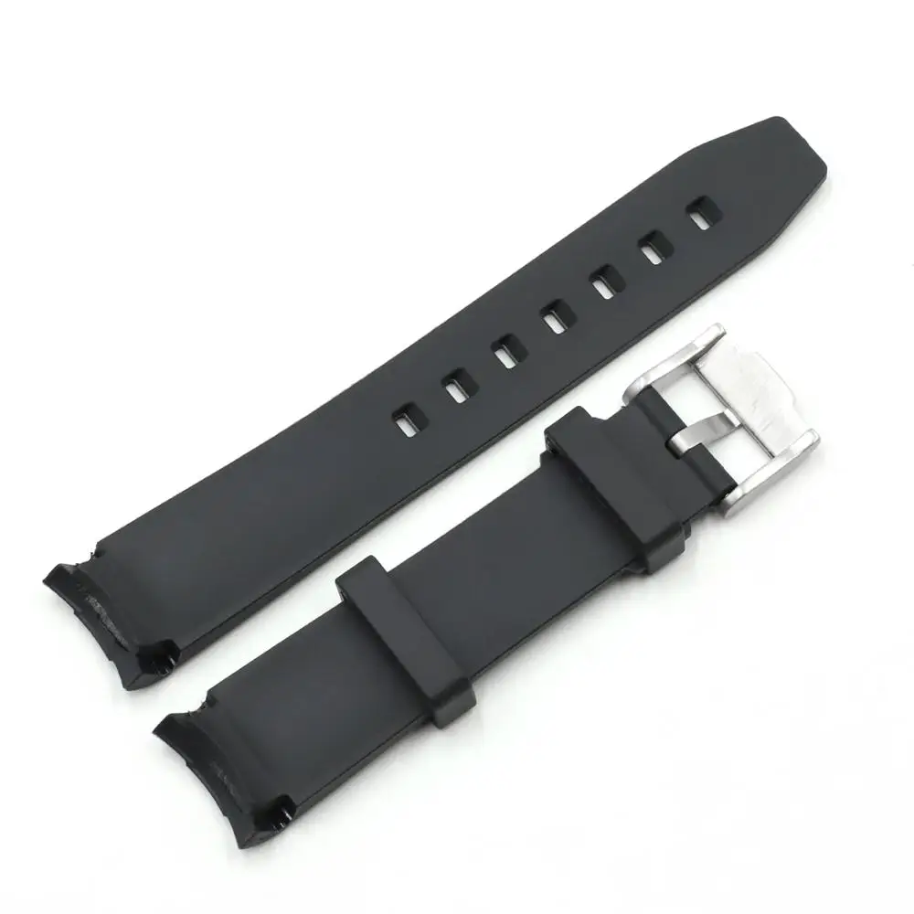 Men's Rubber Strap 20mm Stainless Steel Buckle Watch Accessories for Rolex GMT Ghost King Ancon Waterproof Silicone Watch Strap