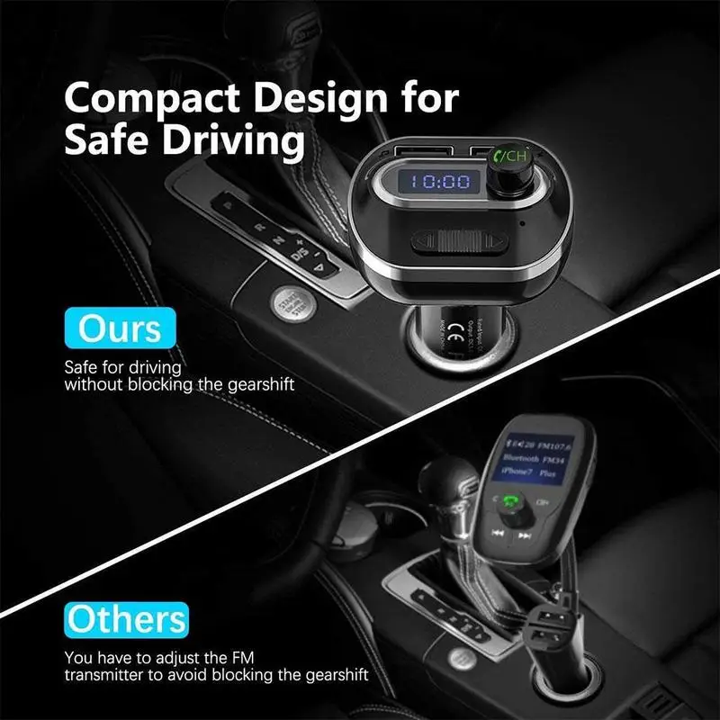 

FM Transmitter Car Mobile Phone Charger Bluetooth V4.1 Handsfree Kit Car Audio MP3 Player Dual USB Aux Modulator Auto MP3 Player