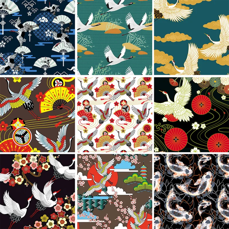 

45x145cm Japanese Style Polyester Printed Fabric Supplies For DIY Sewing Crafts Clothing Dress Home Textiles Accessories