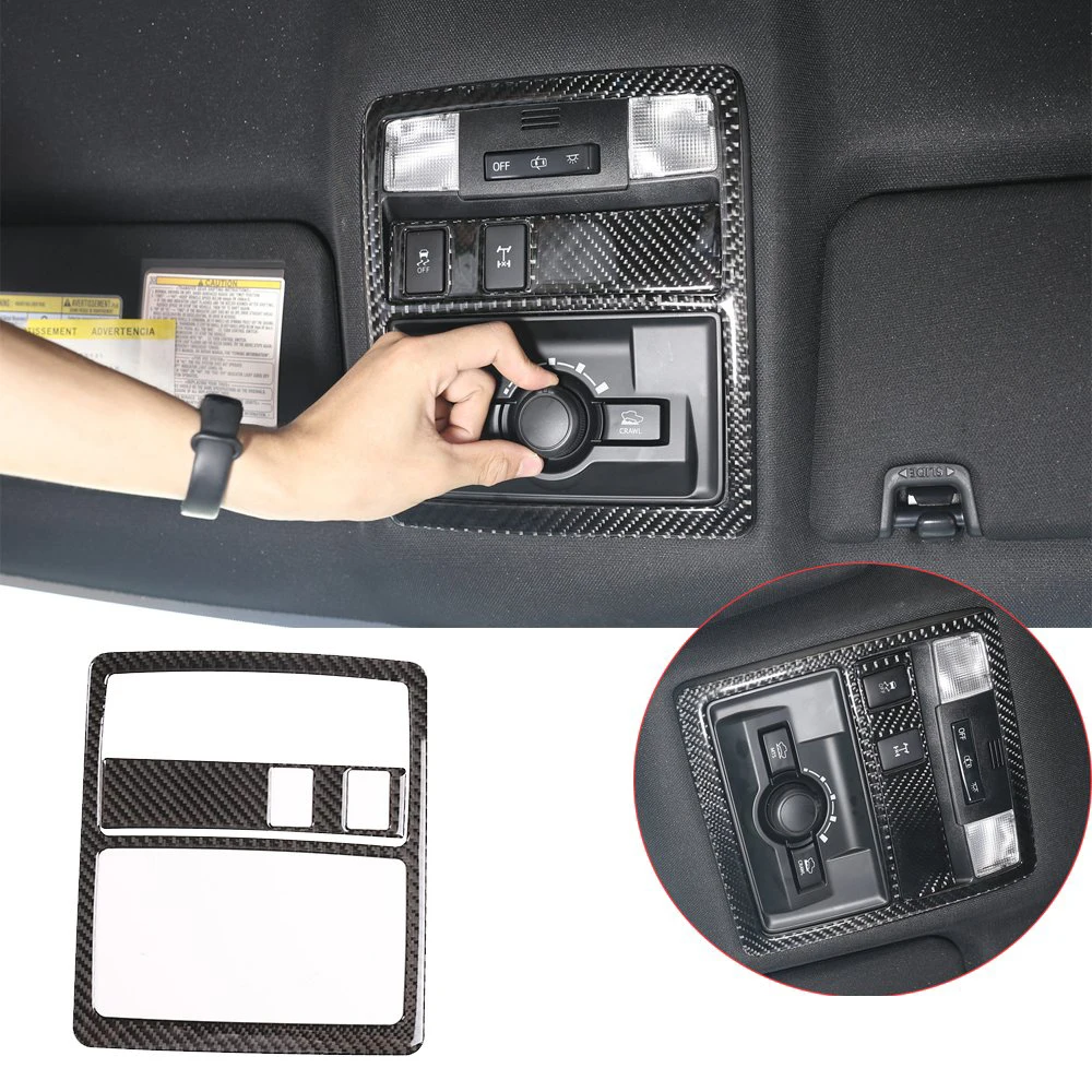 

Soft Carbon Fiber Interior Front Reading Light Lamp Decorative Trim Cover Fit For Toyota Tacoma 2016-2020 Car Accessories
