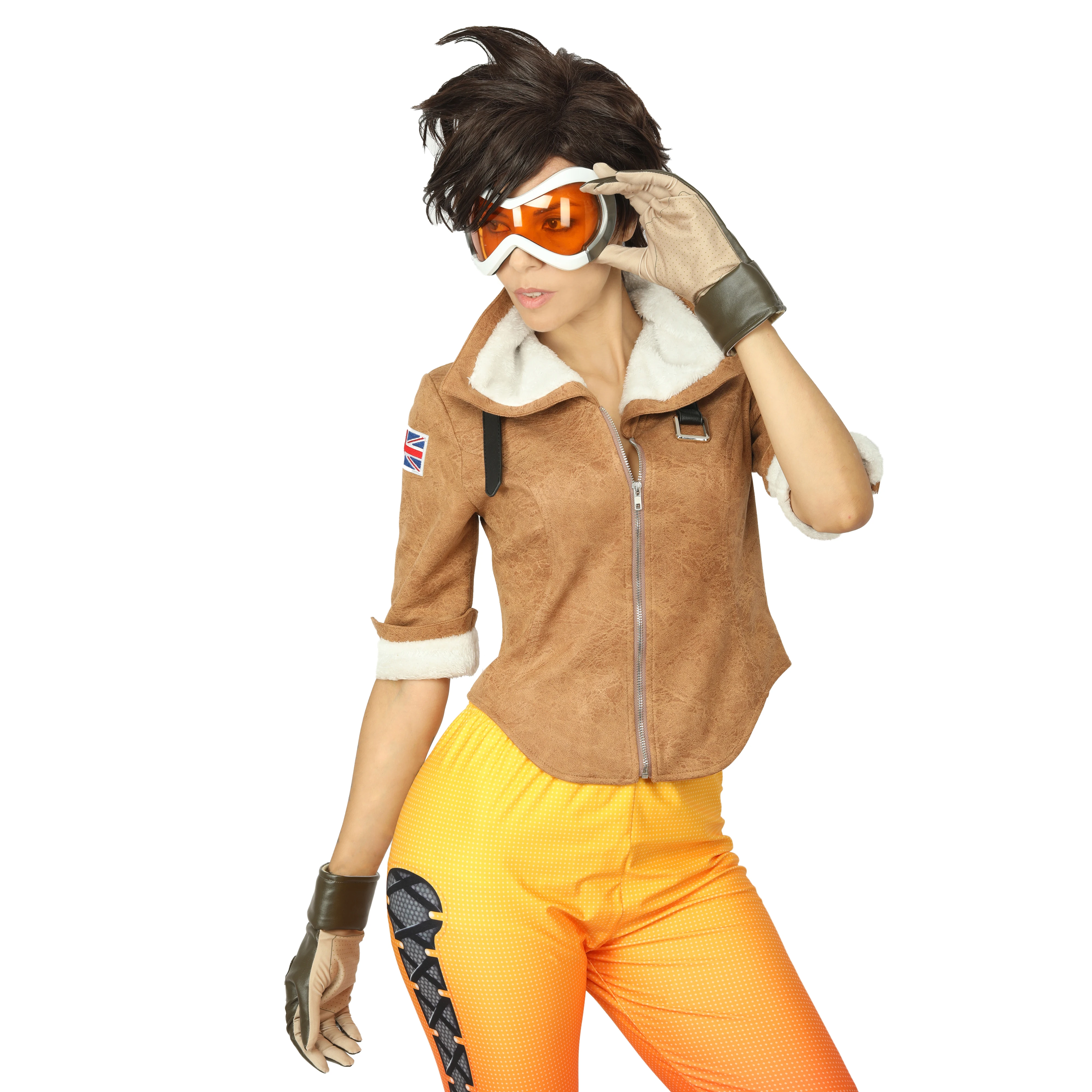 Женский костюм для косплея Lena Oxton официально лицензированный жакет Overwatch Tracer |