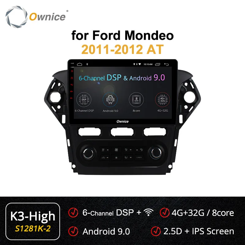 Ownice k3 k5 k6 Android 9,0 4G+ 64G 360 Panorama автомобильный dvd-плеер gps навигация радио для Ford Mondeo 2011-2012 4G DSP оптический - Цвет: S1281-2 k3 high