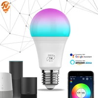 e27 smart wifi light bulb 7w 9w dimmable led lamp app smart wake up night light compatible with amazon alexa google home