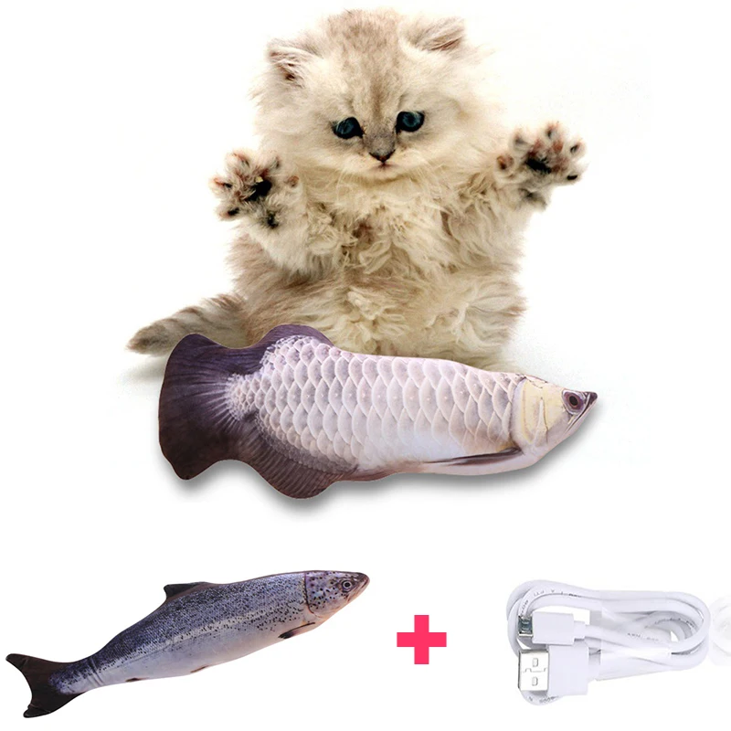 30 см электронная игрушка для кошек электрическая USB зарядка имитация рыбы