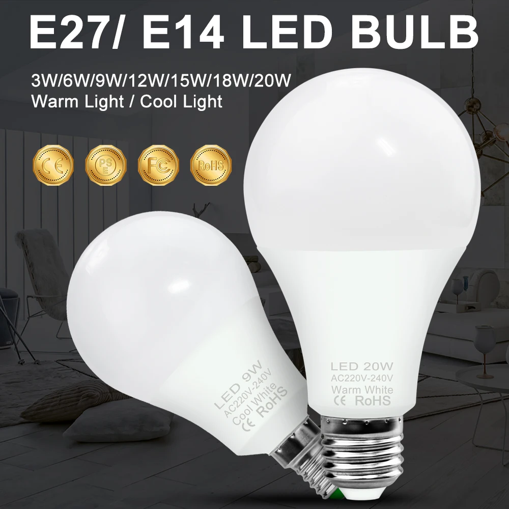 

2835 LED E27 Light Bulb E14 Corn Lamp 220V Lampada Led 240V Bombillas 3W 6W 9W 12W 15W 18W 20W Ampoule For Home Energy Saving