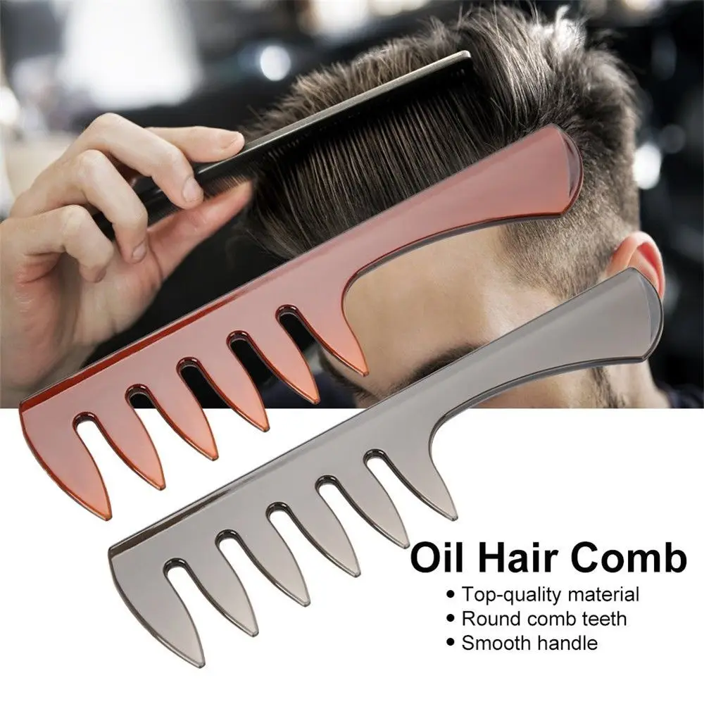 Расческа для волос мужчин Классическая пластиковая расческа с широкими зубцами
