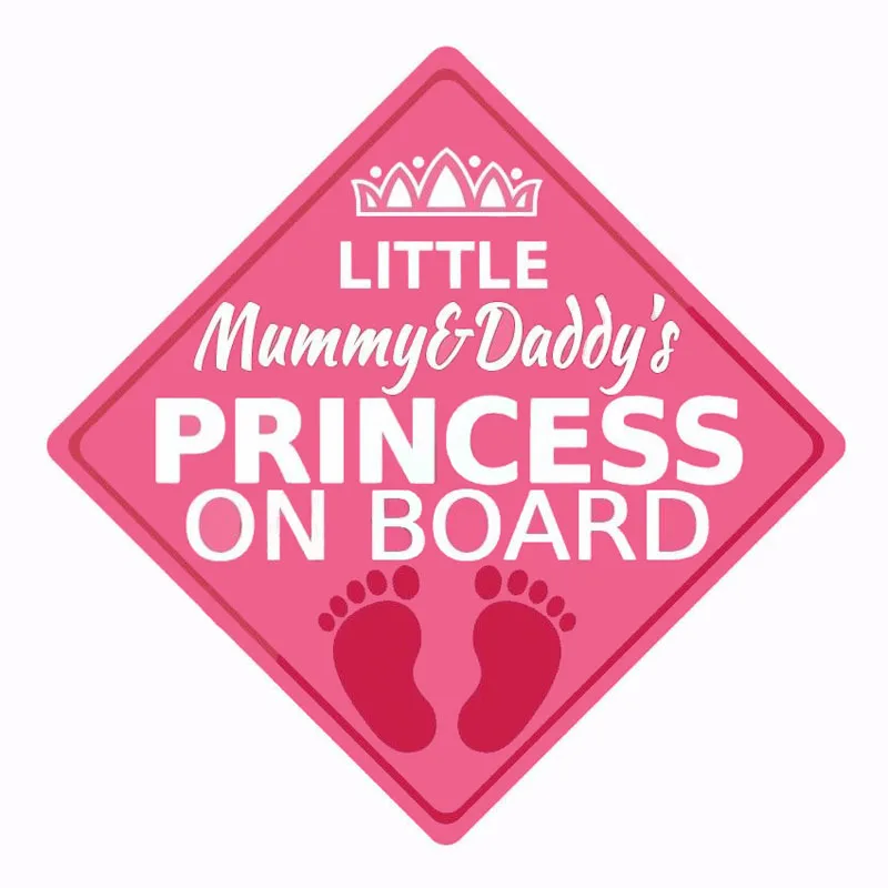 

Personality Car Sticker PRINCESS ON BOARD Warning Decals Fashion Window Bumper Decoration Accessories Waterproof Decal 14*14cm