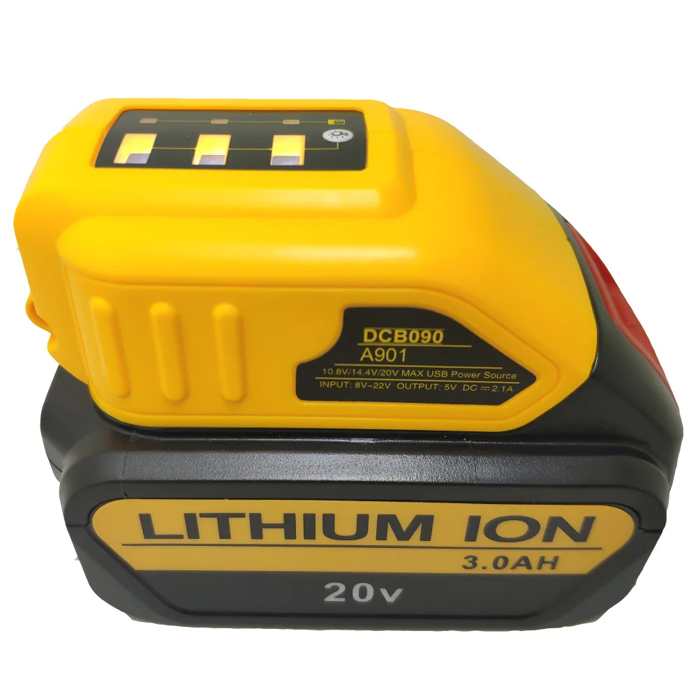 USB-источник питания для Dewalt DCB090 14 4 В 18 в/20 в беспроводной электроинструмент