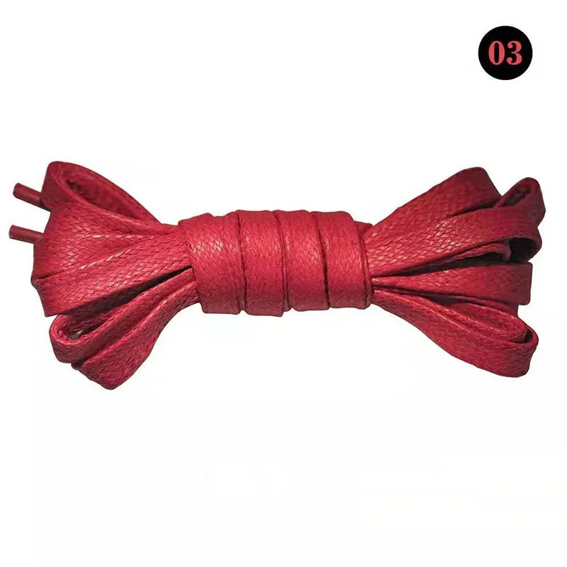 Red 50/80/100/120CM 1Pair Unisex Waxed Flat Shoelaces Leather Waterproof Casual Shoes Laces Boots Shoelace For Shoes Accessories - Цвет: Red