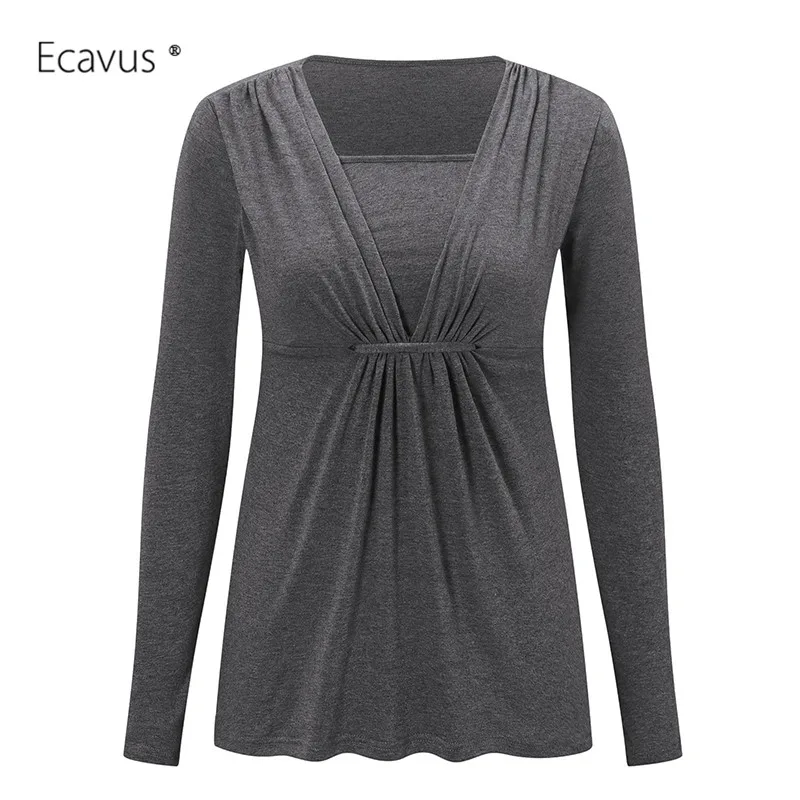 Топ для беременных Одежда грудного вскармливания плиссированный топ с длинным