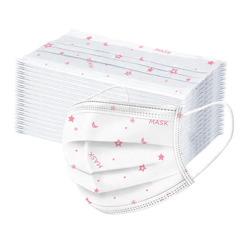 Mondmasker Wasbaar Mondkapje Mascarilla reutilzable 50 шт одноразовые печати Facemask промышленные 3ply ушные