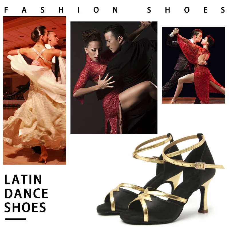 SWDZM Hot Women Latin Dance Shoes Salsa Cha Cha Ballroom Dancing Shoes Tango Dance Shoes For Ladies Girls Heeled 5/7/8.5cm
