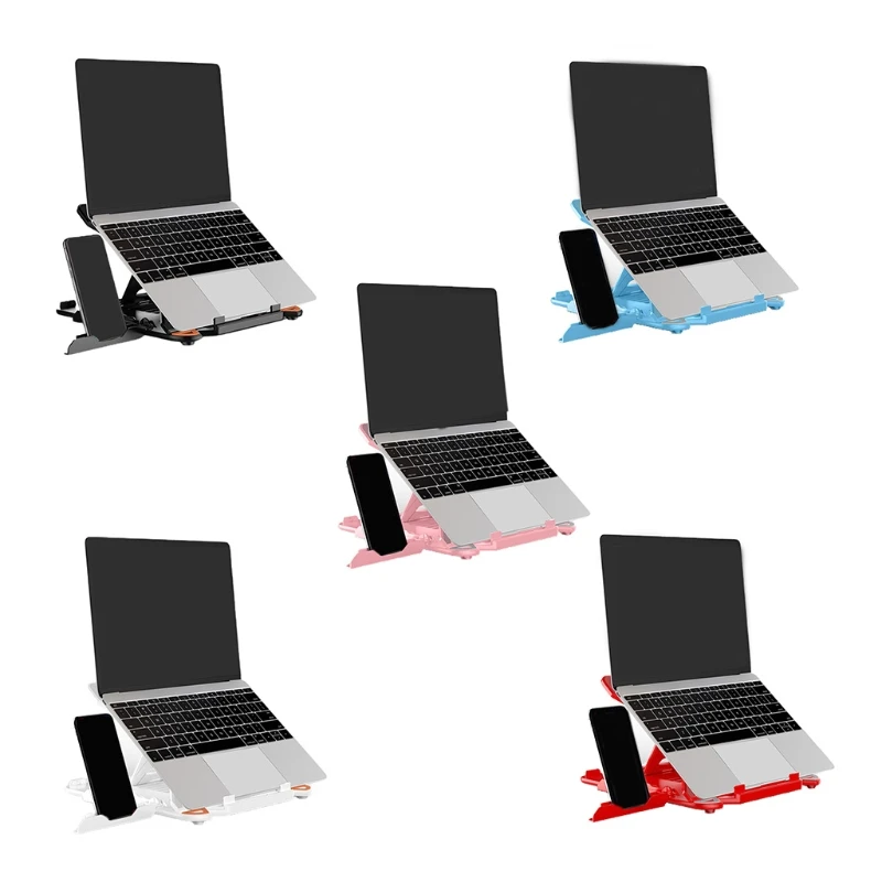 

Laptop Stand with Phone Holder Adjustable Portable Book Stand for Desk R2JF