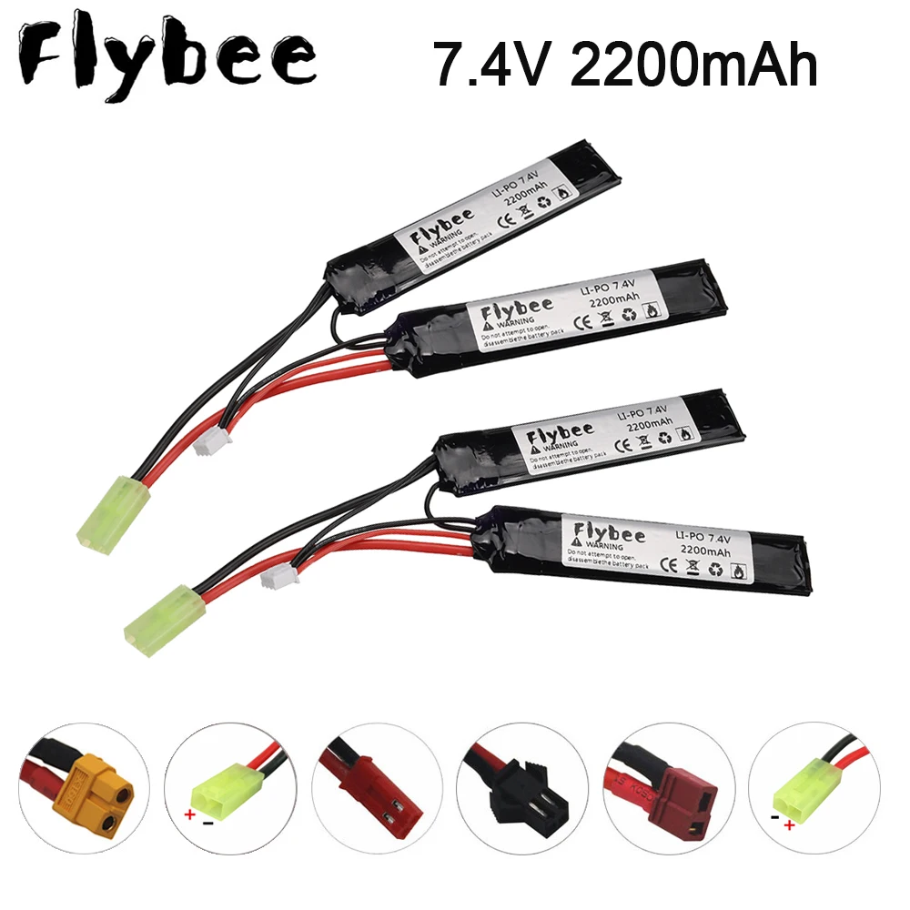 2 шт. 7 4 v 2200mAh литий полимерный Батарея для водяной пистолет V 452096 Разделение