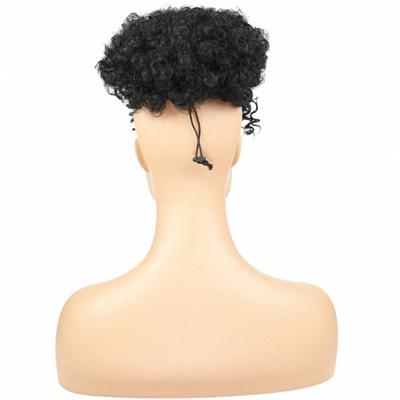 

Ponytail Extensions Drawstring Afro High Puff Hair Bun With Bangs Synthetic Short Kinky Curly Pony Tail Clip in on for Women