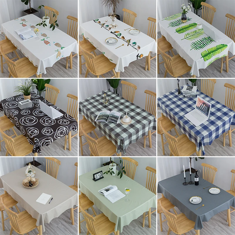 

Nordic Waterproof Oil Proof Scald Proof Wash Free PVC Tablecloth For Dining Table Bedside Cupboard Material