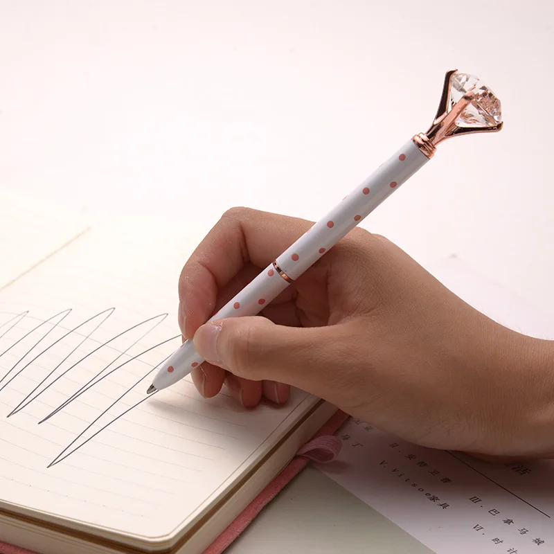 Promotion Product Crystal Pen Diamond Ballpoint Pens Stationery Ballpen Stylus Touch 15 Colors Oily Black Refill | Канцтовары для