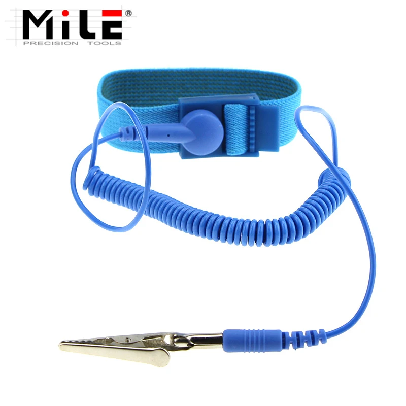 

MILE Anti Static ESD Wrist Strap Elastic Band with Clip for Sensitive Electronics Repair Work Tools