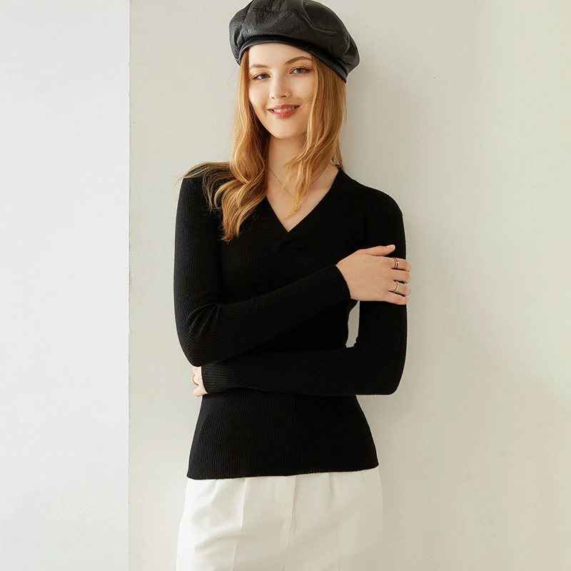 Осень-зима 2020 новый кашемировый свитер с V-образным вырезом модная женская куртка