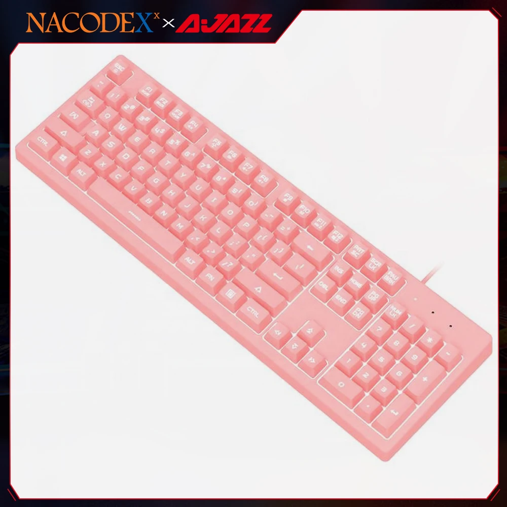 

AJAZZ NACODEX DKS 100 Usb Wired Backlit Mechanical Feel 104Keys Membrane Computer Keyboard 19 Keys Anti-ghosting Usb 2.0