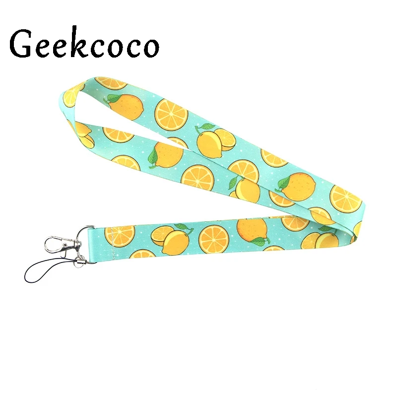

Fashion Lemon Tags Strap Neck Lanyard for keys ID Card Pass Gym Mobile Phone USB badge holder DIY Hang Rope Lariat Lanyard J0685