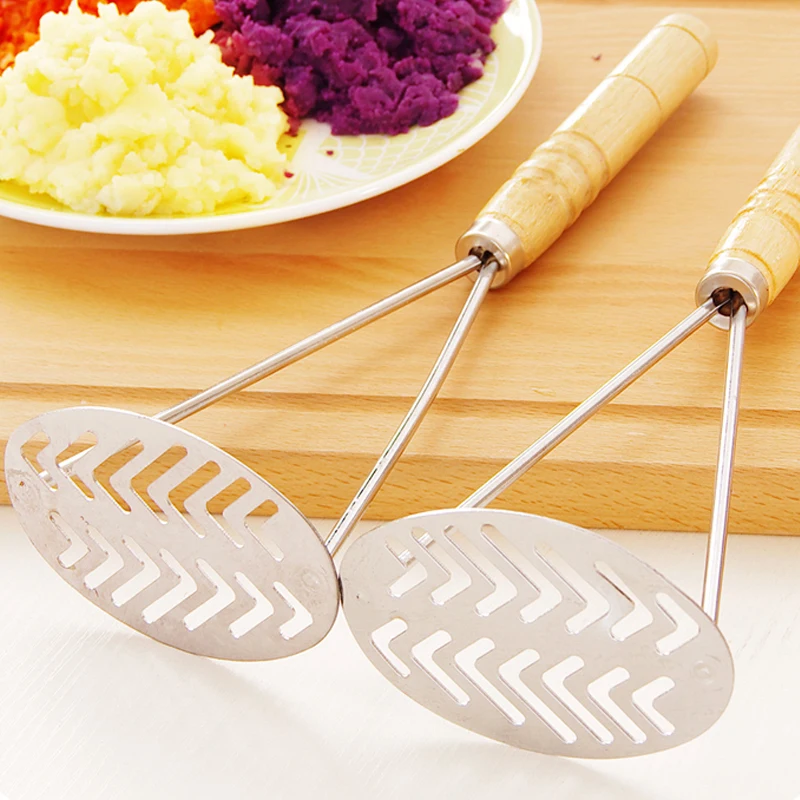 

1PC Potato masher potatos tainless steel masher Non-slip handle multifunctional sweet potato fruit masher kitchen supplies