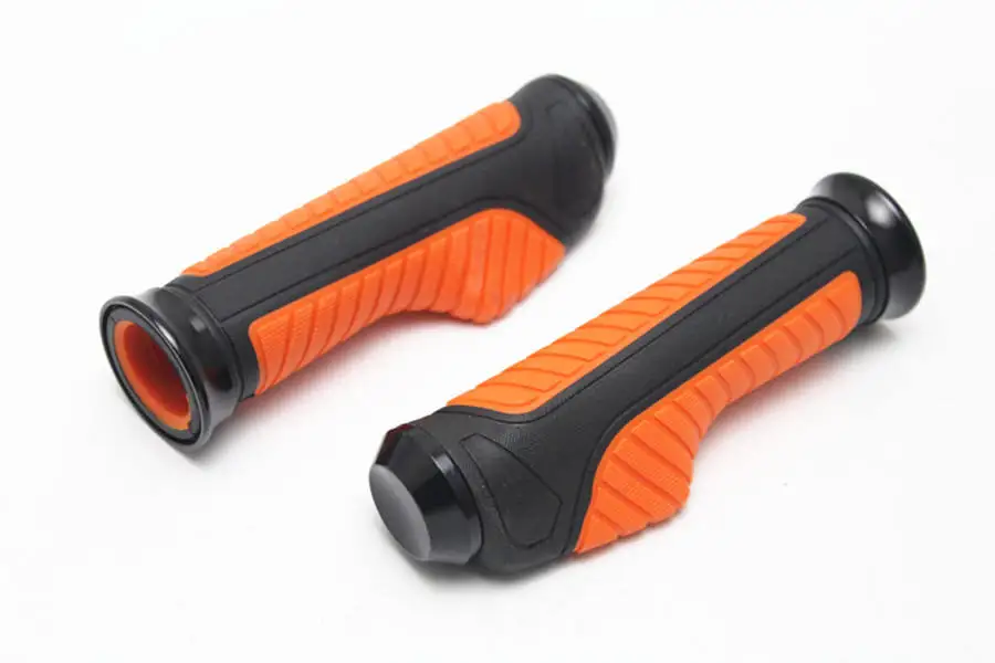 

Motorcycle Cycling Bike Handlebar Grips Rubber Anti-slip Handle Grips Orange