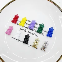 10pcs cute candy color bear charm for diy handmade jewelry earring pendant bracelets necklace gifts jewelry making accessories