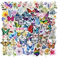 100pcs pretty butterfly stickers for girl plant fresh flowers decal sticker to diy guitar stationery laptop skateboard pegatina