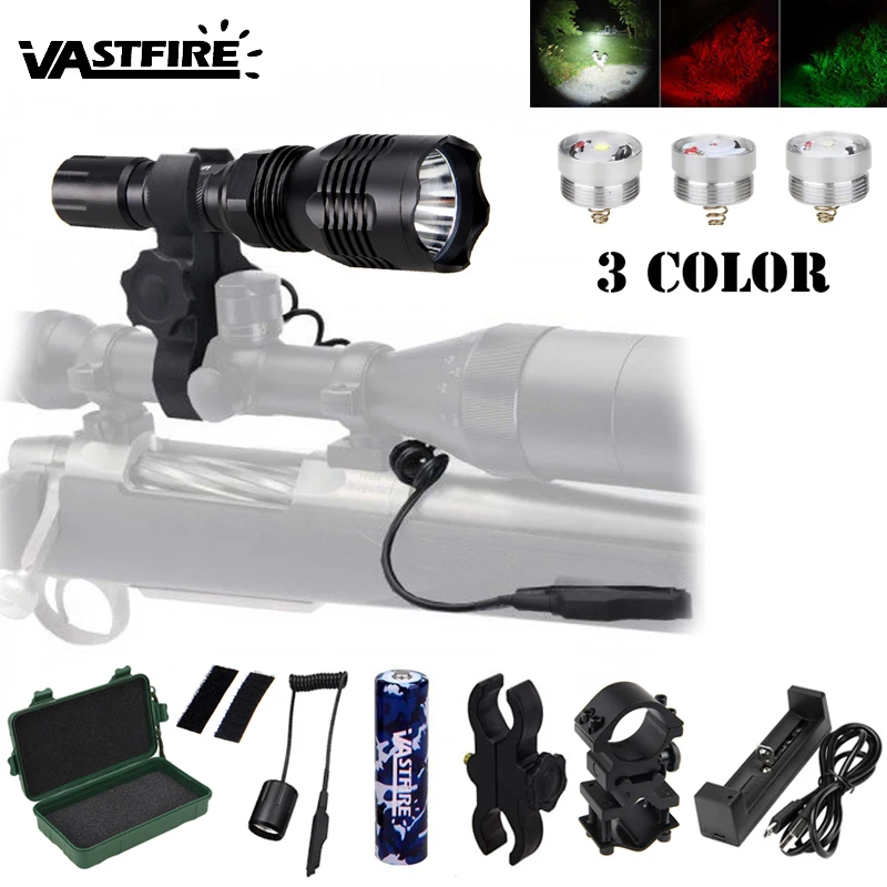 Фсветильник для охотничьего разведчика зеленый/красный/белый 3 цвета