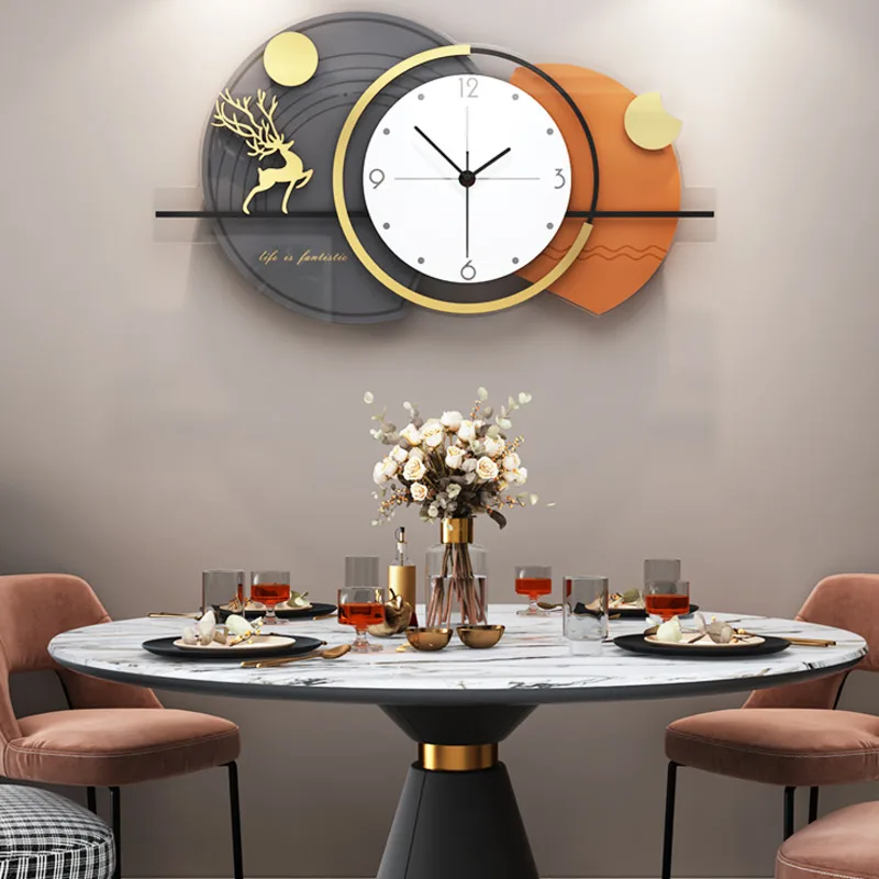 

Light luxury wall clock silent simple modern living room quartz clock fashionable decoration wall clock