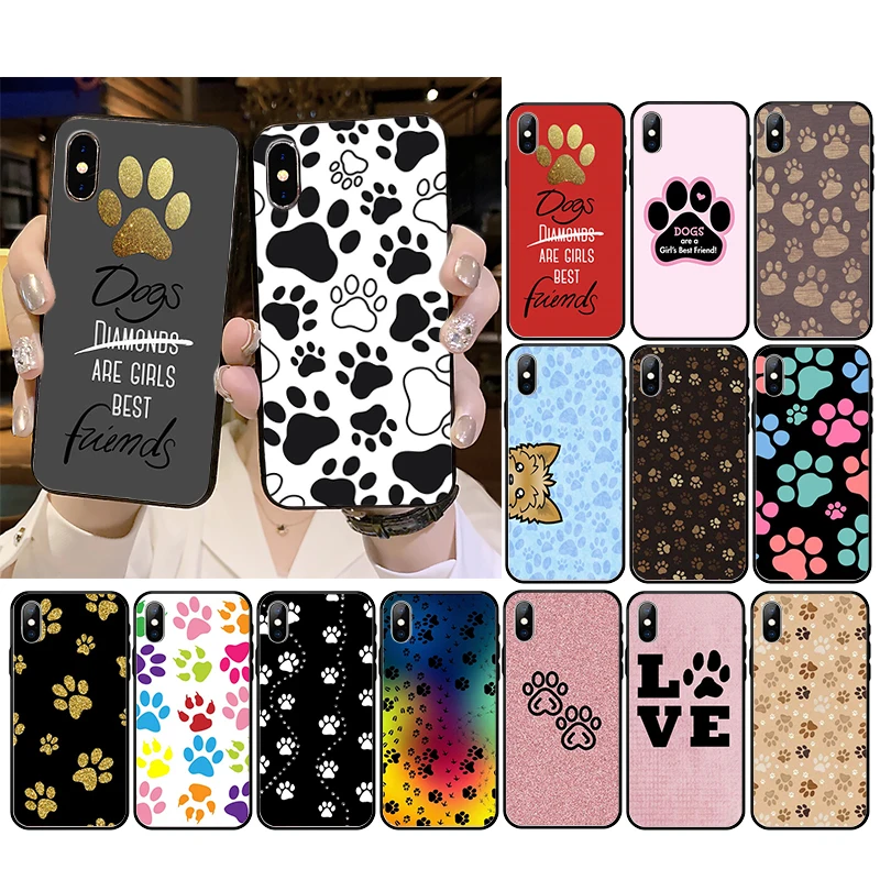 

Dogs are girls best friends Dog paw Phone Case For iPhone 13 12 11 Pro Max 12 mini XS MAX XR SE2 8 7 Plus X