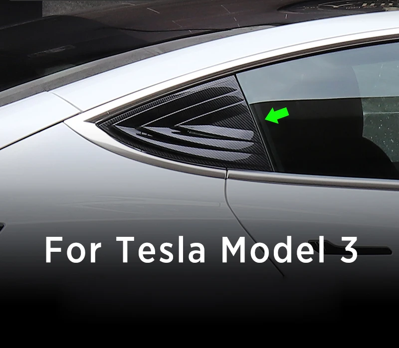 

Car Rear window triangle sticker shutter decorative patch for Tesla model 3 Car accessories