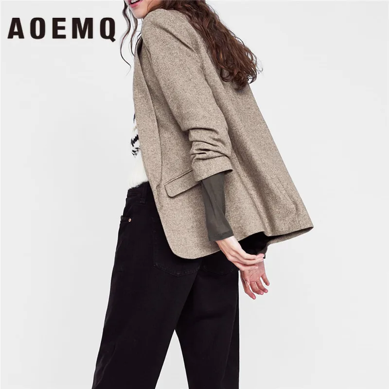 Женский винтажный костюм AOEMQ с треугольным вырезом и плиссированными рукавами