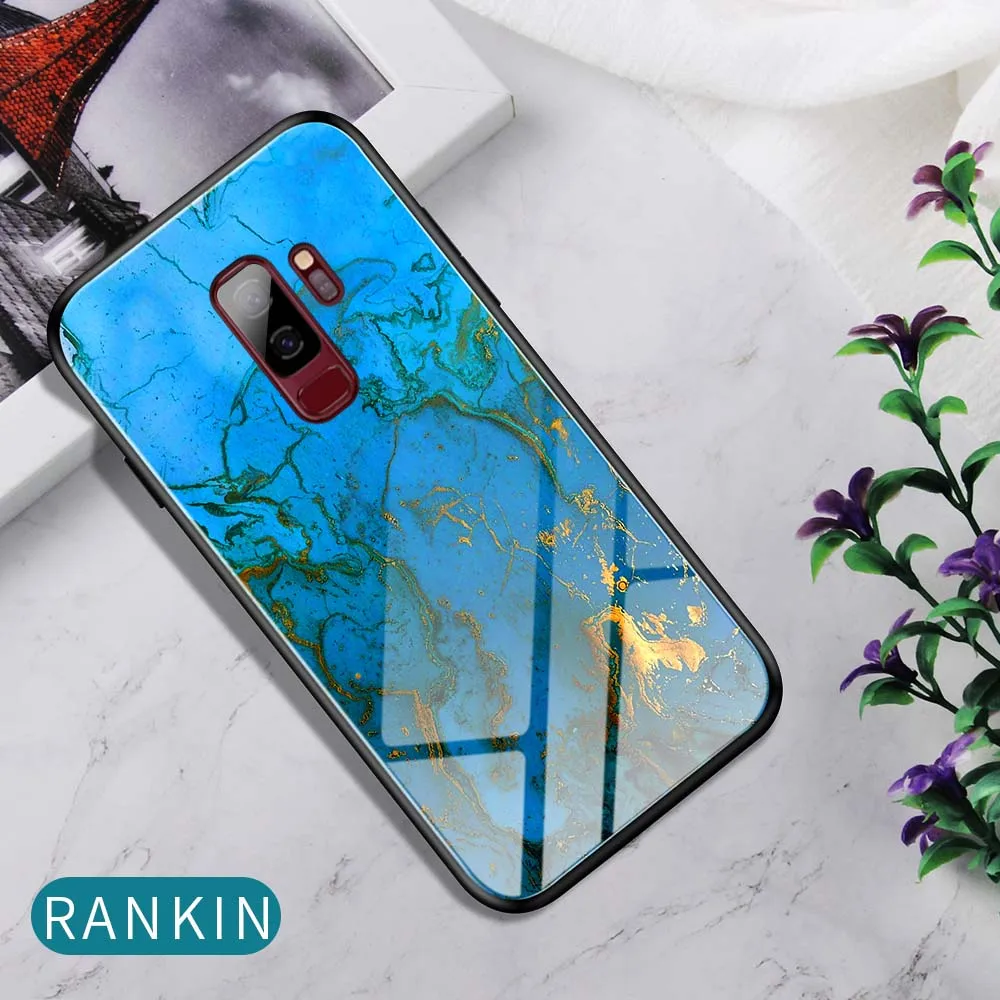 Rankin Чехол Heyytle из закаленного стекла с градиентом для samsung Galaxy S9 S10 Plus A70 A50, чехол с рисунком звездного неба для Note 9 A60 - Цвет: Rankin