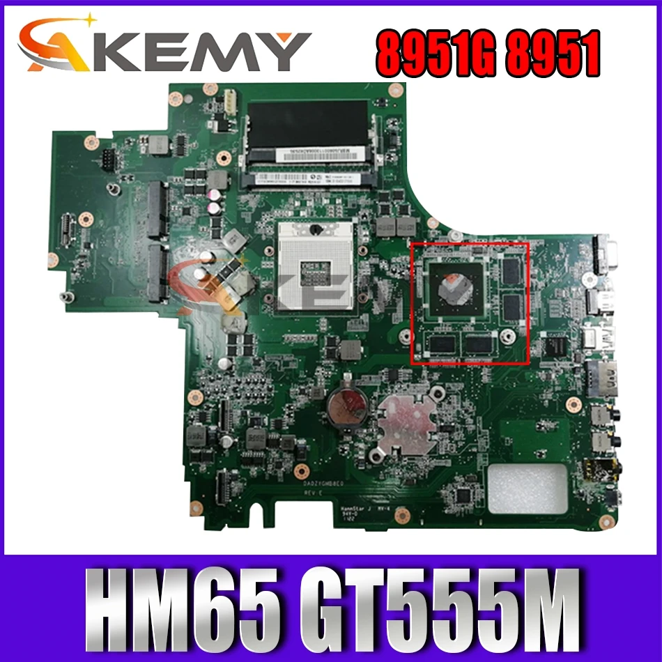 

AKEMY DA0ZYGMB8E0 MBRJ206001 MBRJ206002 Laptop Motherboard For acer aspire 8951G 8951 HM65 GT555M ddr3 Main board full test