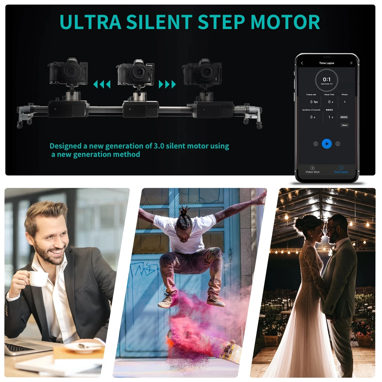YC Onion Hot Dog 3.0 Camera DSLR Slider Motorized Rail Dolly App Control Phone Video Shooting Super Low Noise Motor 60-120CM | Электроника