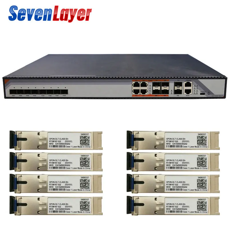 with 8 pieces module GPON OLT 8PON порты 8 PON SFP портов GPON OLT без модуля совместимый ONT - Цвет: with 8 pieces module