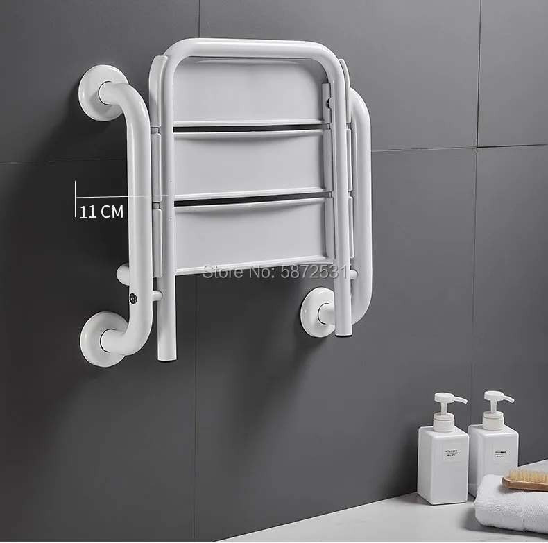 Bathroom folding seat toilet elderly safety antiskid wall hanging stool handicapped armrest bath | Мебель