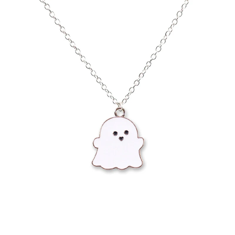 Black And White Ghost Pendant Necklaces For Women Men Best Friends Cute Lovely Couple Necklace Fashion Jewelry | Украшения и