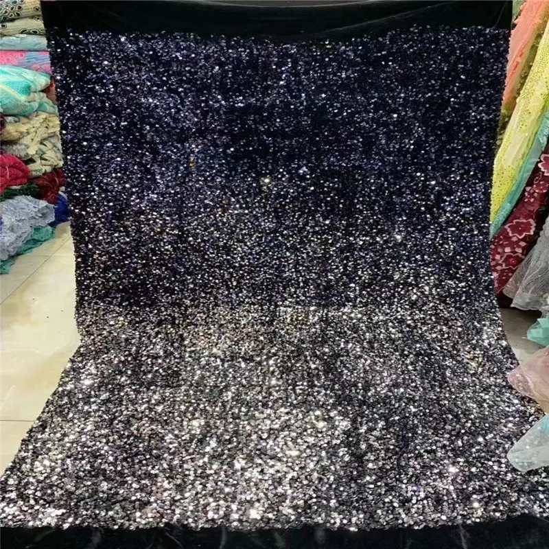 Лучшее качество бархатная африканская сетчатая кружевная ткань высокое вышивка