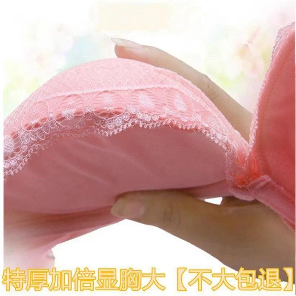 

Super Thick 8cm Gathered Bra Small Chest Flat Chest Extra Thick 9cm Bra Girls Sexy Adjustment Thickened Bra Without Steel Ring