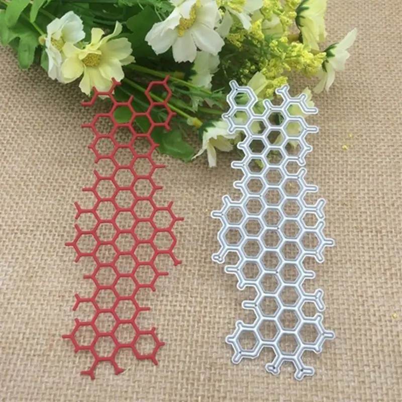 

Honeycomb Metal Cutting Dies Stencil Scrapbooking DIY Album Stamp Paper Card Embossing Decor Craft New Dies for 2020