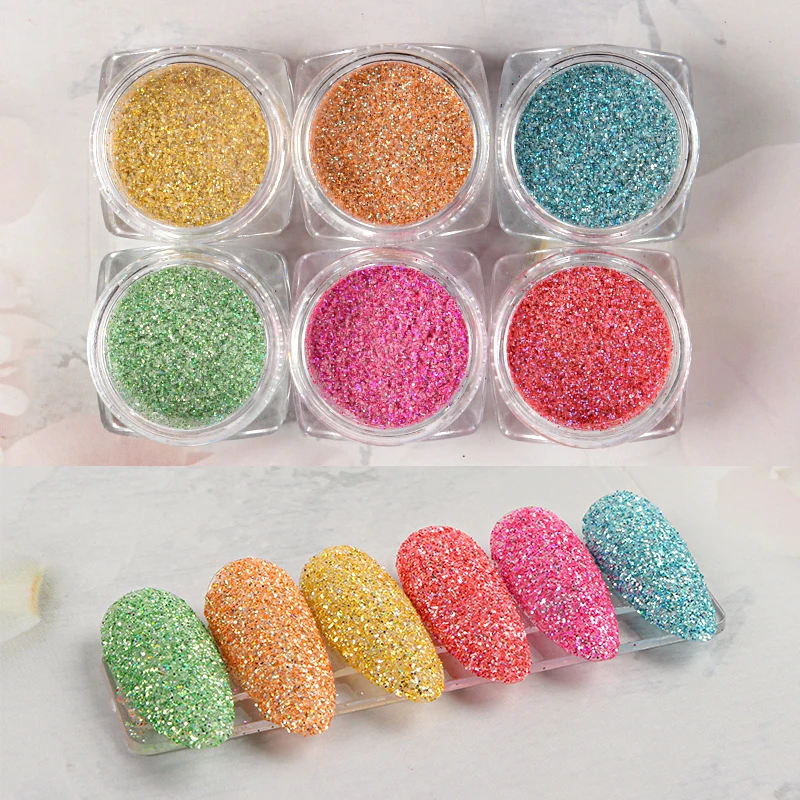 

6 видов цветов/набор, блестки для ногтей